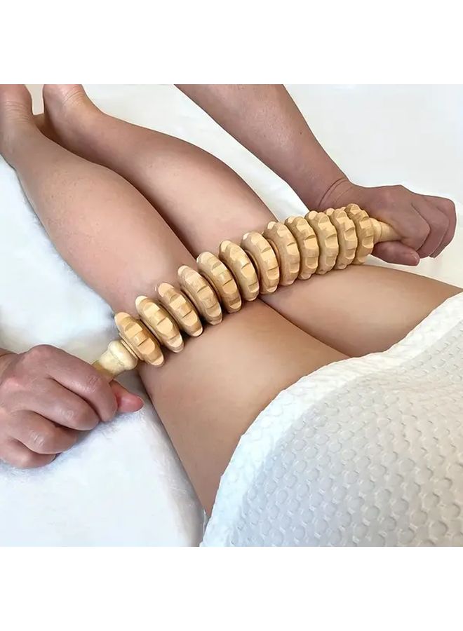 مدلك خشبي منحني 12 محور لتخفيف توتر العضلات في الظهر واليدين والساقين - Image 3